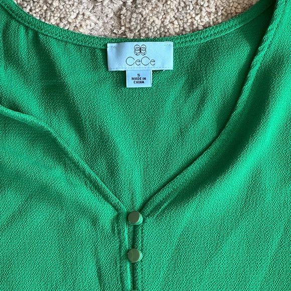 Cece green ruffle blouse - Picture 2 of 3